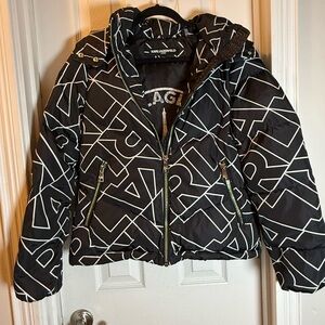 Savage Style Puffer Jacket Karl Lagerfeld Paris Goblincore Down Hooded Warm Cozy